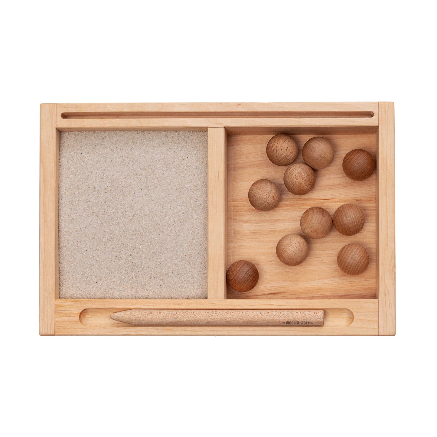 sand writing tray with divider + card holder