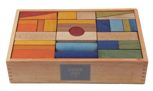 Rainbow blocks in tray XL - 63 pcs