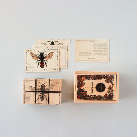 Wooden Puzzle Blocks - Bees Species