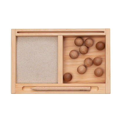 Montessori 2 Parts Sand Tray with Flashcard Holder