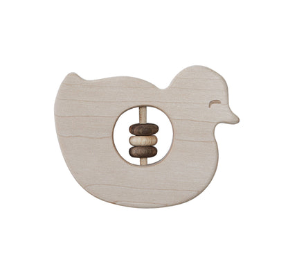Duck Rattle Teether rattle-teether - baby duck – woodenstory.com
