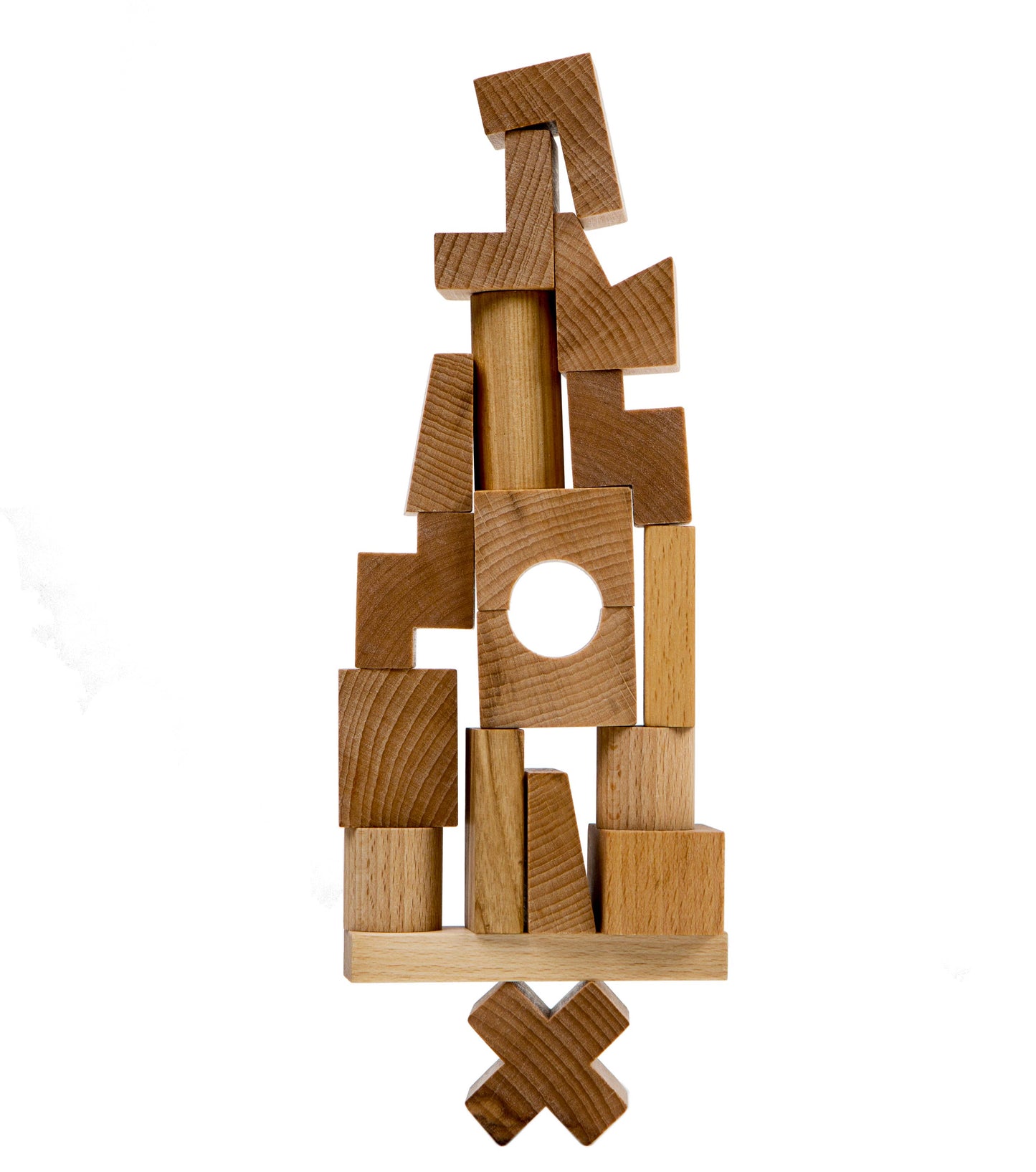 Stacking Montessori Toy Tower Natural