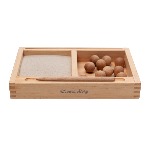 Montessori 2 Parts Sand Tray with Flashcard Holder