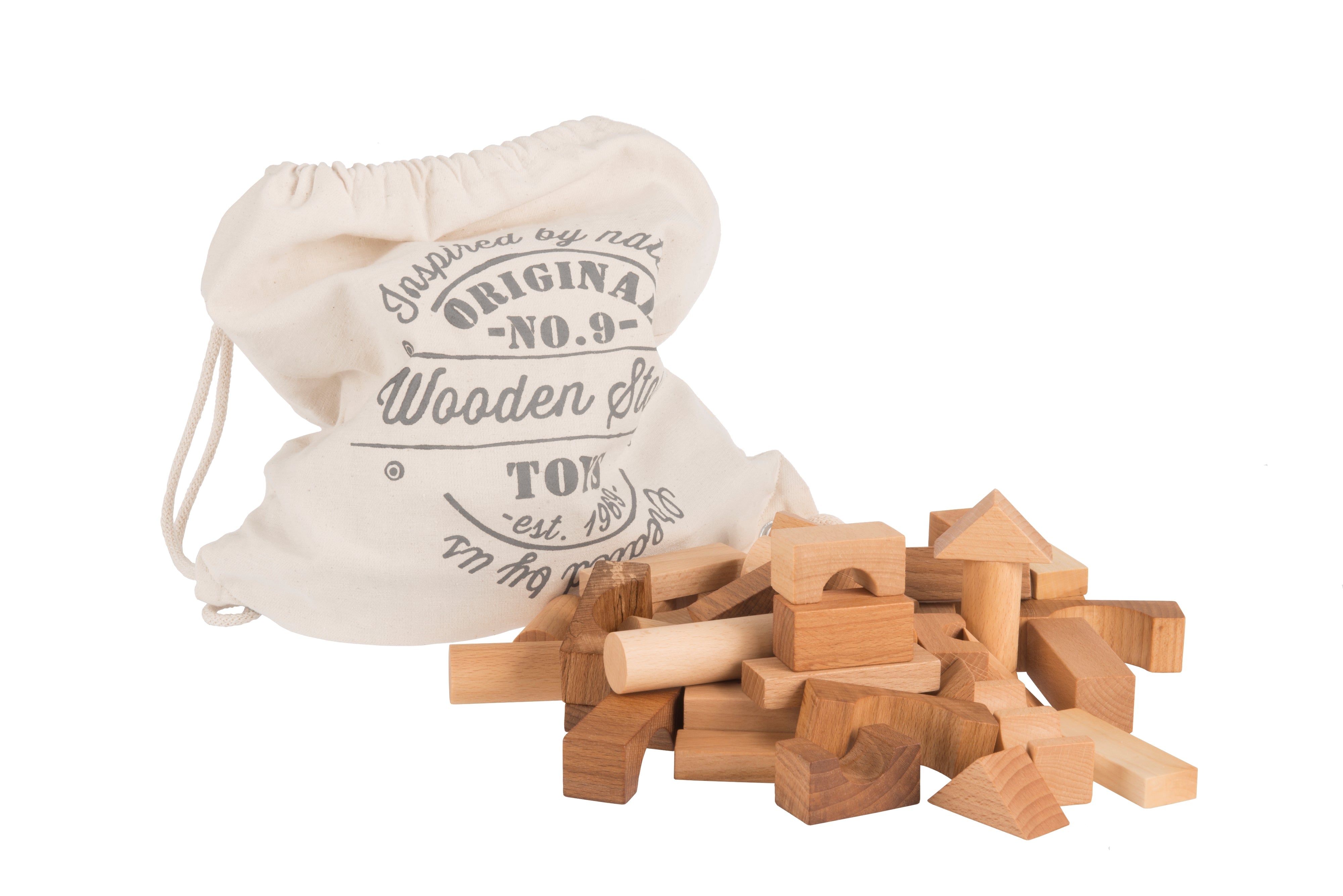 Natural blocks in sack - 100 pcs – woodenstory.com