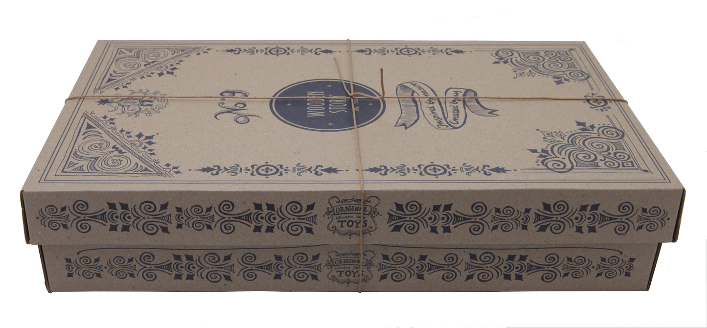 wooden blocks in blue tray XL - 63 pcs