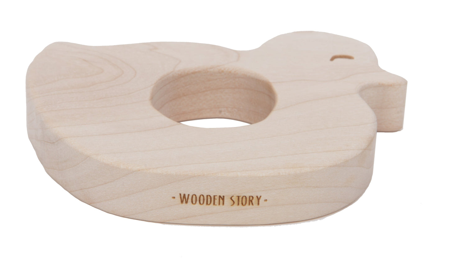 wooden teether - baby duck