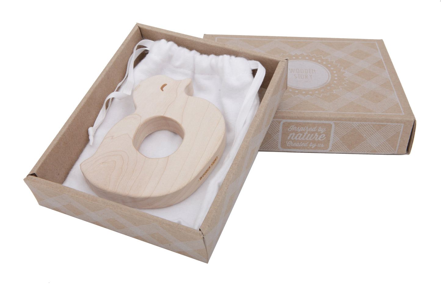 wooden teether - baby duck