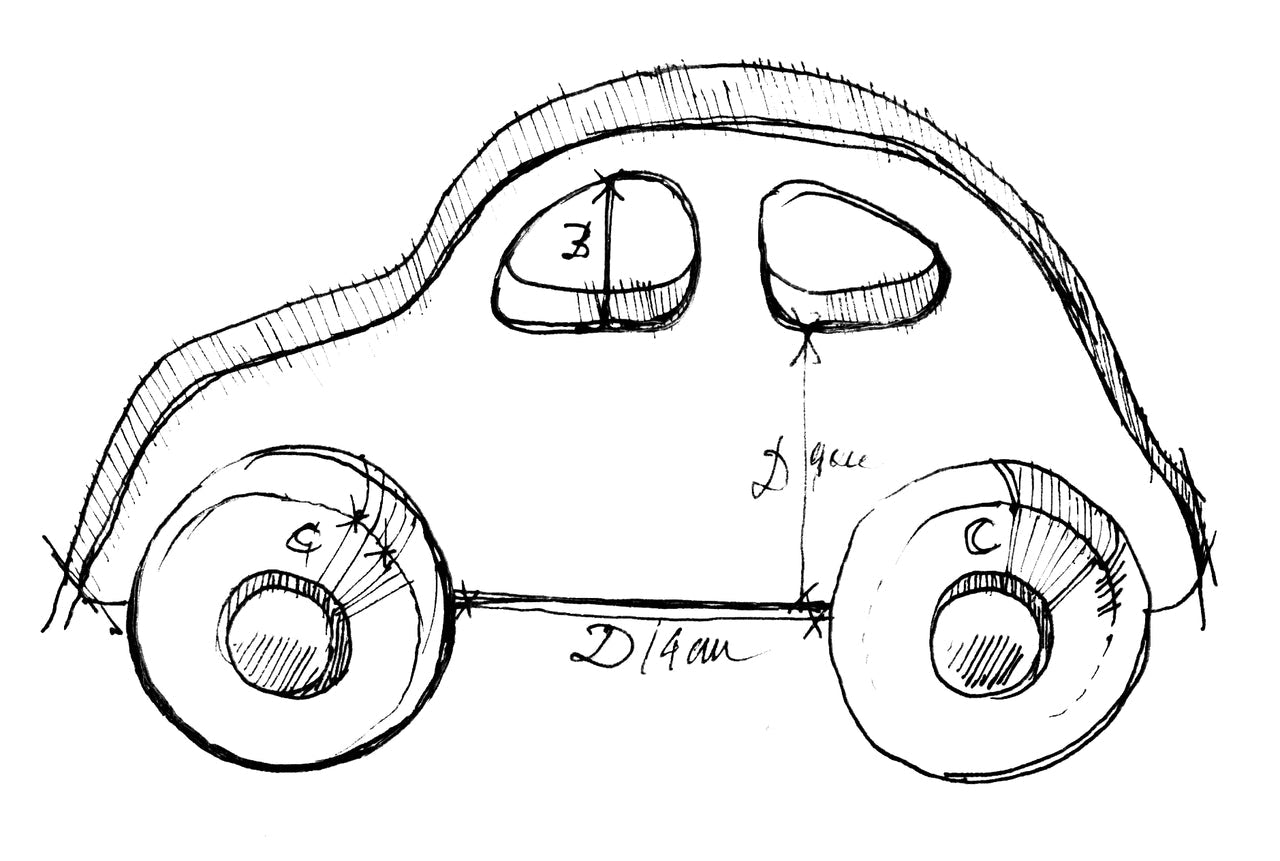 50s Car Eco-Friendly Wooden Toy Car for Babies