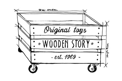 Wooden Storage Crate On Wheels - 1