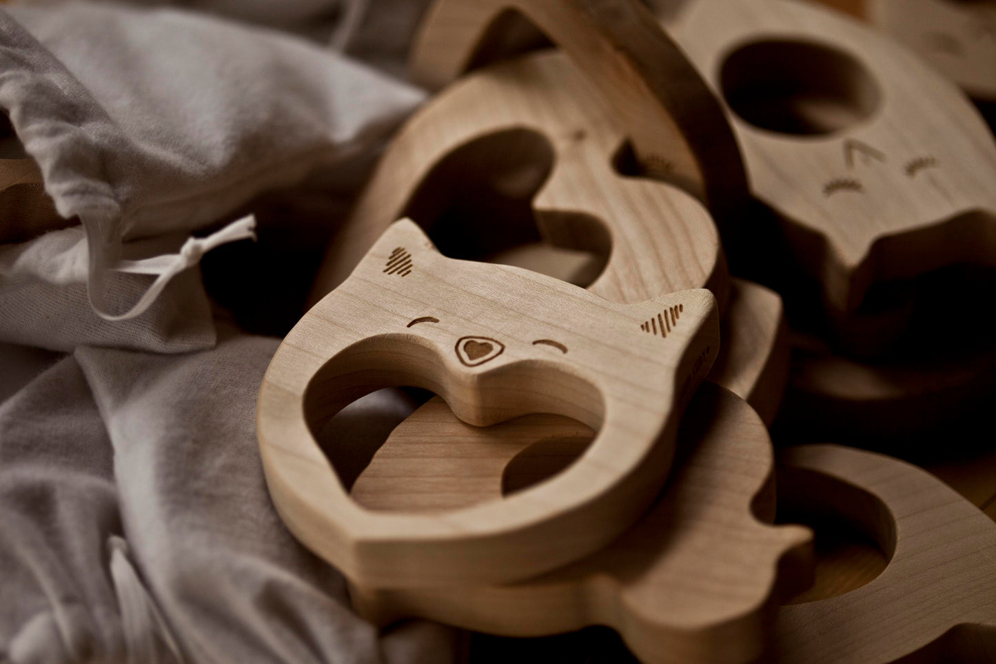 Wooden Teether Owl