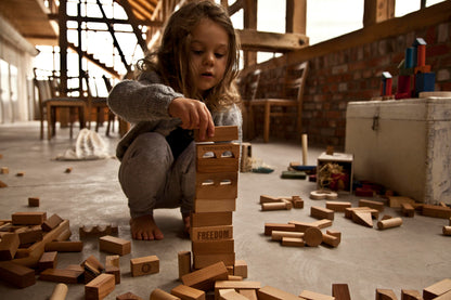 Wooden Natural Blocks In Tray - 30 pcs