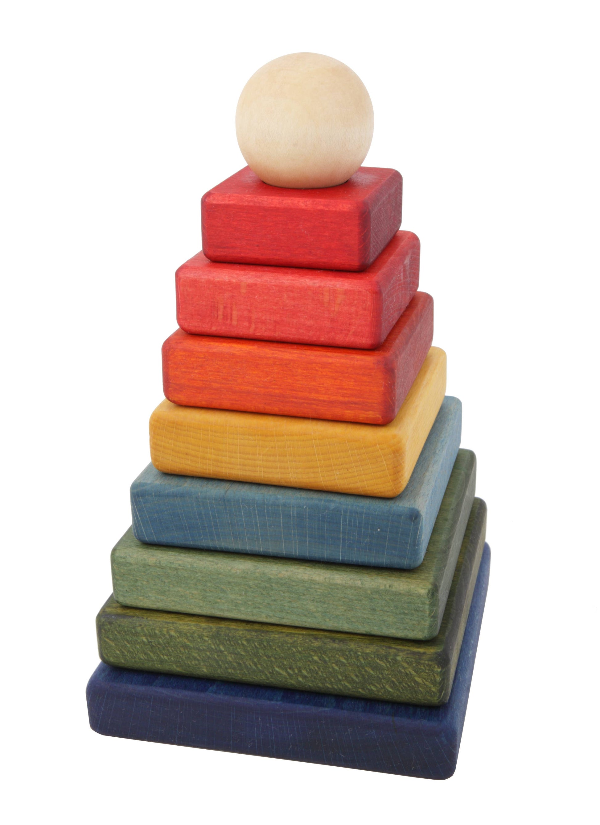 Rainbow Square Pyramid - Montessori Stacker – woodenstory.com
