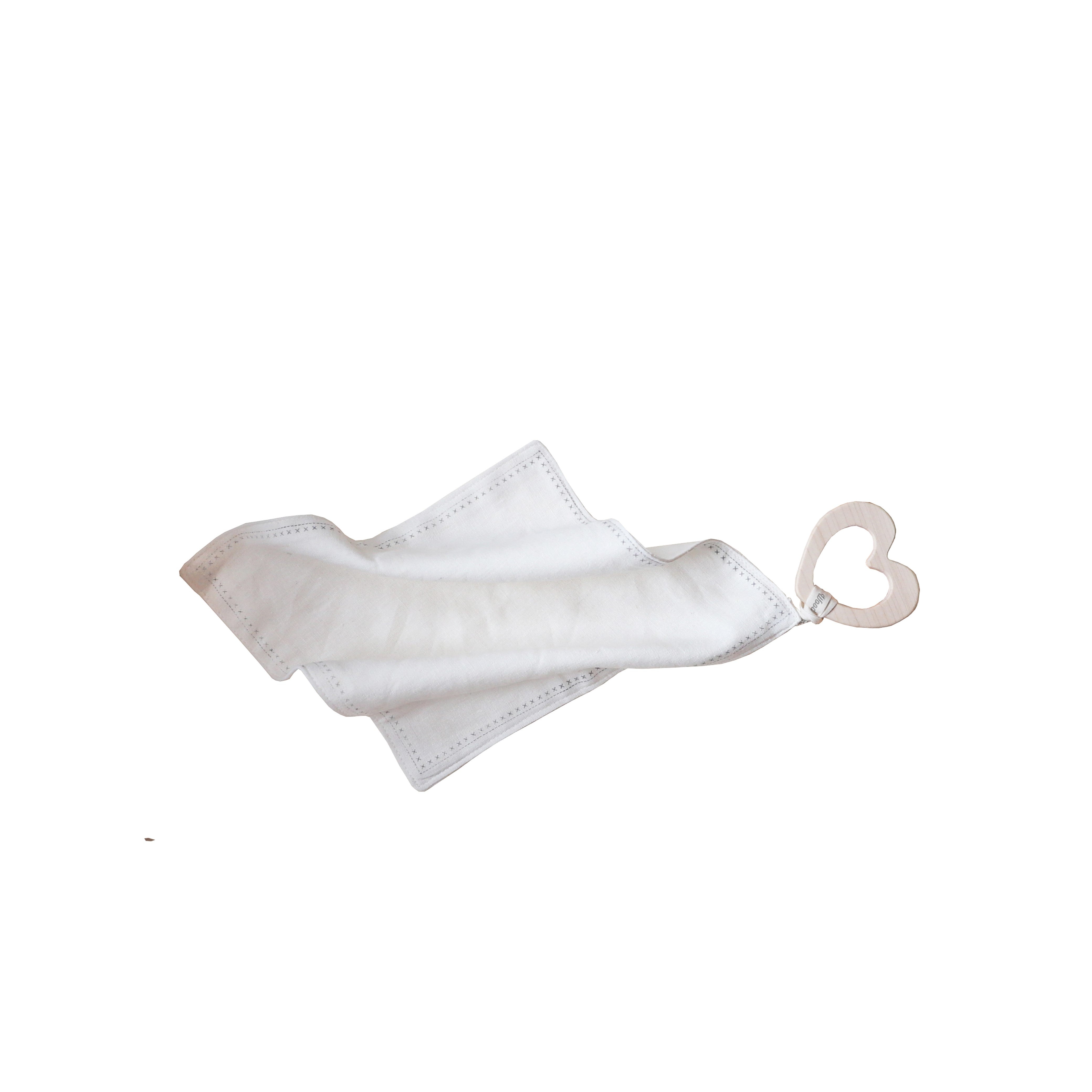 mini teether with hanky - love – woodenstory.com