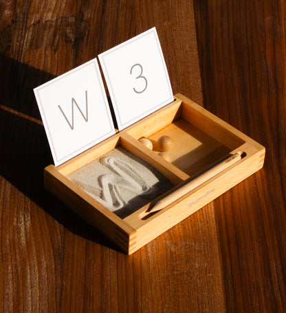 sand writing tray with divider + card holder