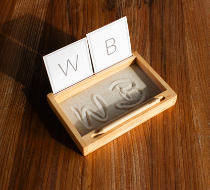 Sand writing tray + card holder - sensory toy