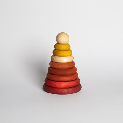 Warm Round Pyramid - Montessori Stacker