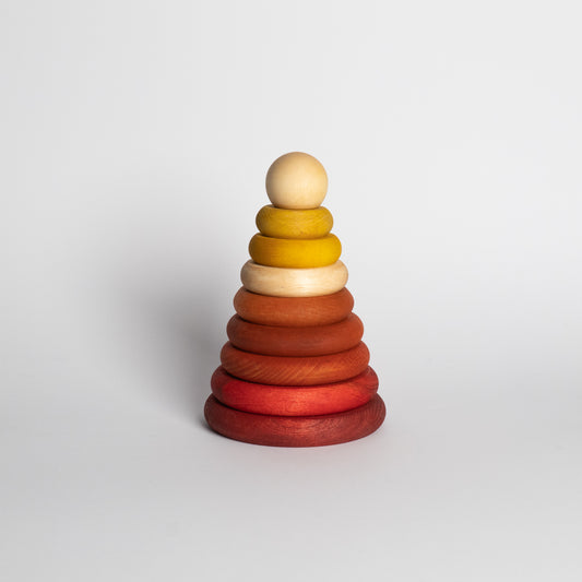 Warm Round Pyramid - Montessori Stacker