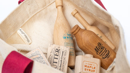 montessori market set with shopping bag