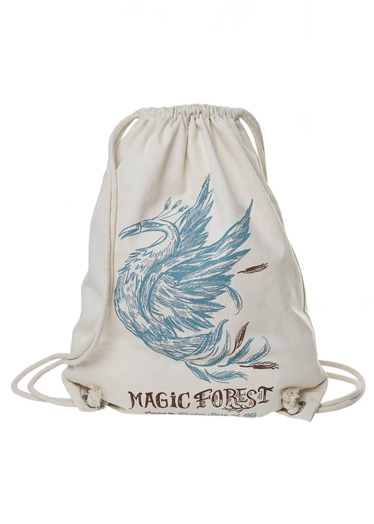 Cotton Sack - BackPack Magic Forest Bird