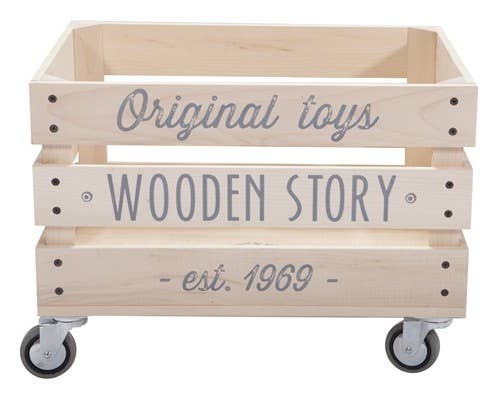 Wooden Storage Crate On Wheels - 1