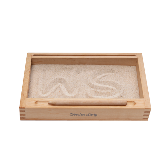 Montessori 1 Part Stand Tray with Flash-Card Holder