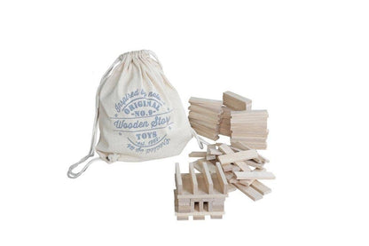 Wooden Architectural Blocks in Sack - 100 pcs