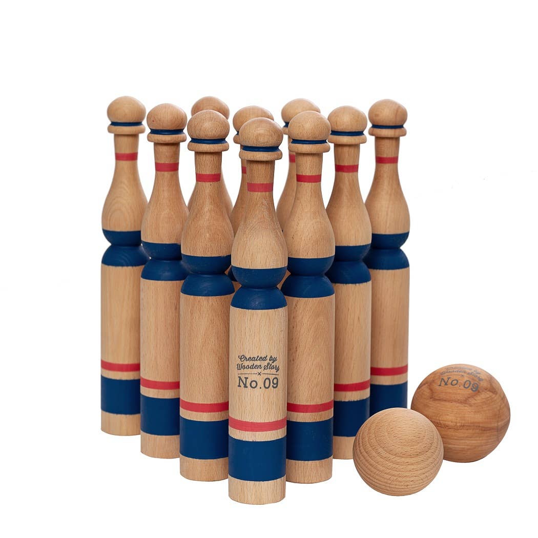 Bowling Blue Wooden game