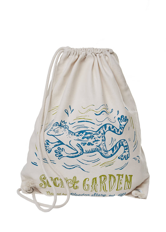 Cotton Sack - BackPack Secret Garden Frog