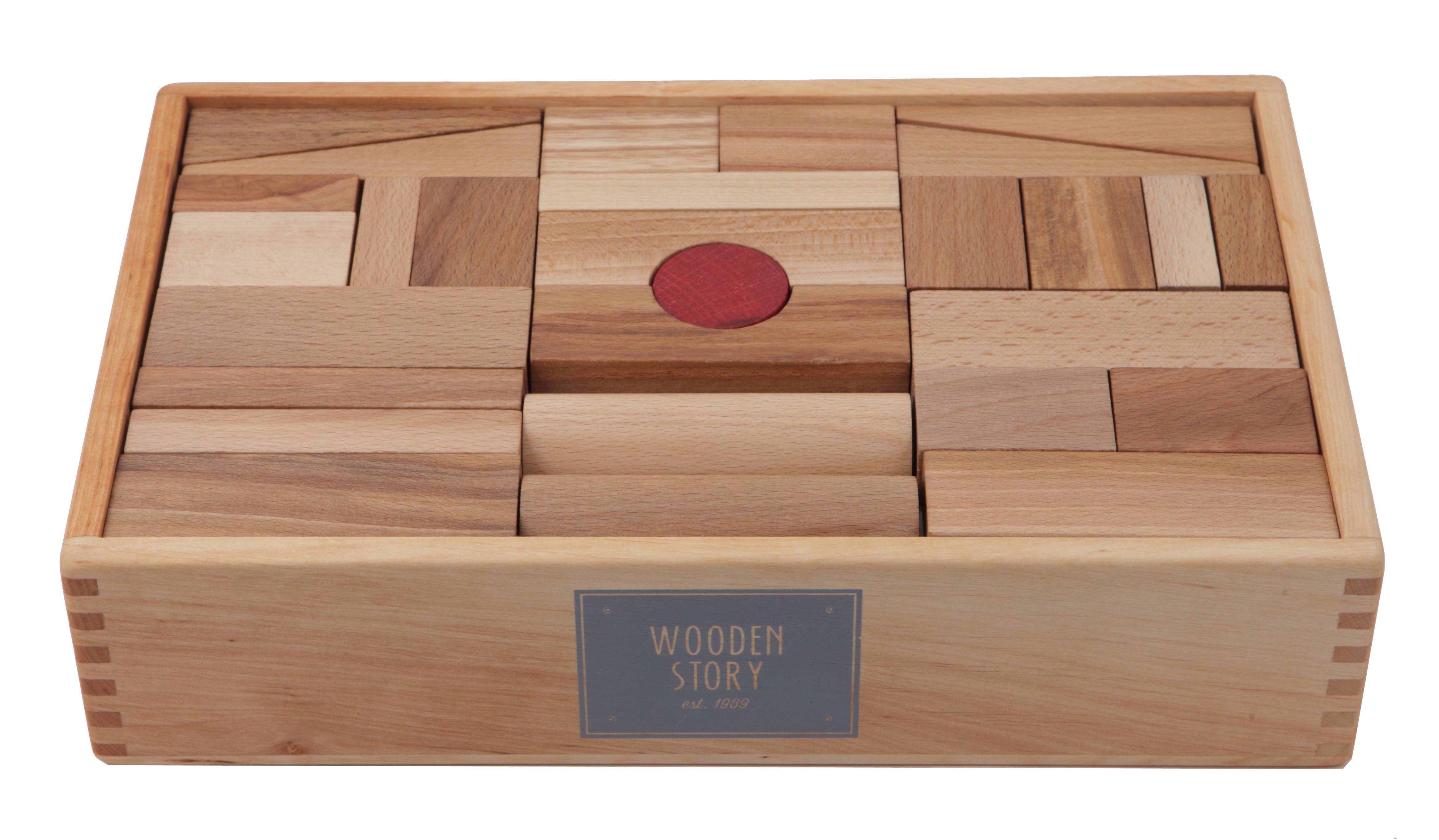 Natural blocks in tray XL - 63 pcs – woodenstory.com